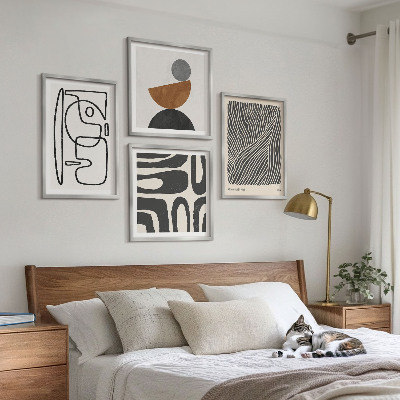 Set van posters met lijst Abstracte patronen met lijnen