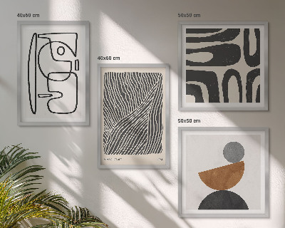 Set van posters met lijst Abstracte patronen met lijnen