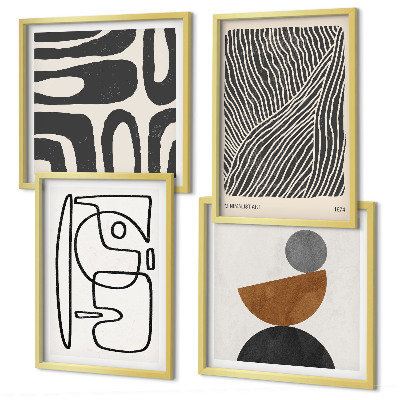 Set van posters met lijst Abstracte patronen met lijnen