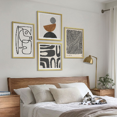 Set van posters met lijst Abstracte patronen met lijnen
