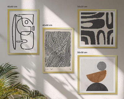 Set van posters met lijst Abstracte patronen met lijnen