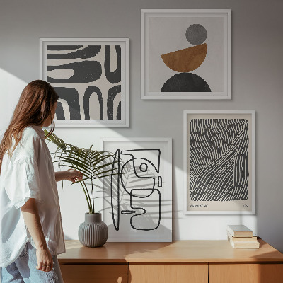 Set van posters met lijst Abstracte patronen met lijnen