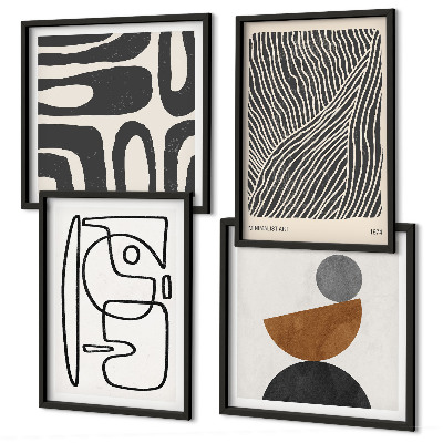 Set van posters met lijst Abstracte patronen met lijnen