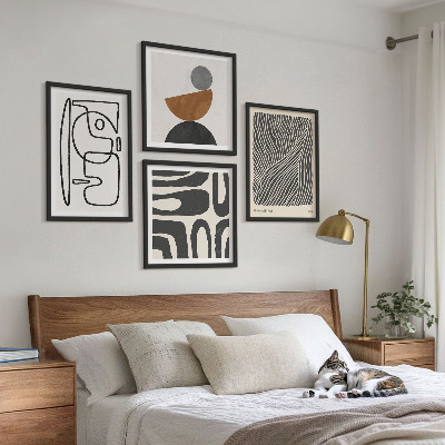 Set van posters met lijst Abstracte patronen met lijnen