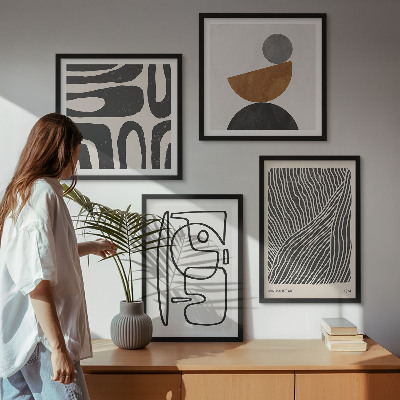 Set van posters met lijst Abstracte patronen met lijnen