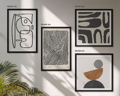 Set van posters met lijst Abstracte patronen met lijnen