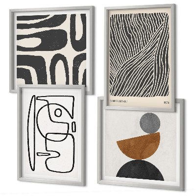 Set van posters met lijst Abstracte patronen met lijnen