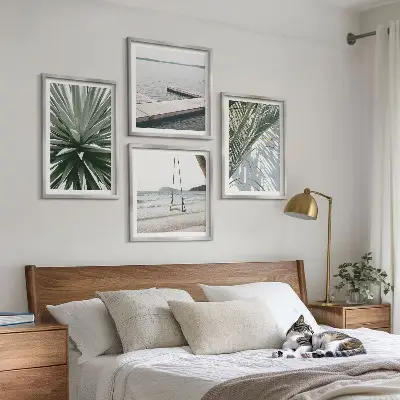 Hangbrug van palmbladeren set van posters met lijst