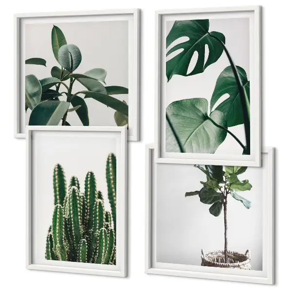De esthetiek van tropische planten meerluik in lijst