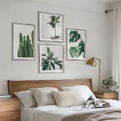 De esthetiek van tropische planten meerluik in lijst