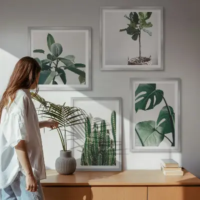 De esthetiek van tropische planten meerluik in lijst