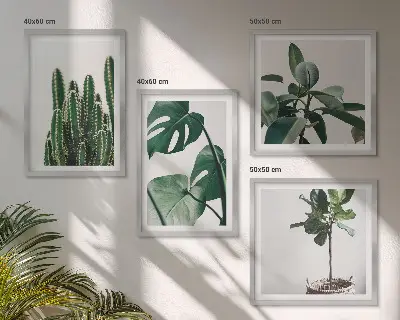 De esthetiek van tropische planten meerluik in lijst