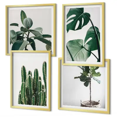 De esthetiek van tropische planten meerluik in lijst
