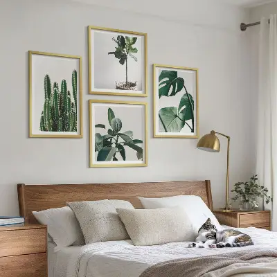 De esthetiek van tropische planten meerluik in lijst