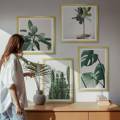De esthetiek van tropische planten meerluik in lijst