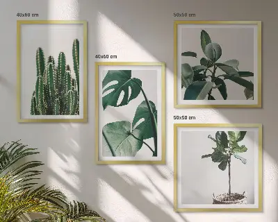 De esthetiek van tropische planten meerluik in lijst