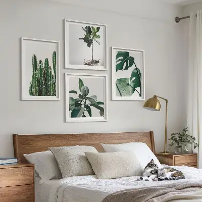 De esthetiek van tropische planten meerluik in lijst