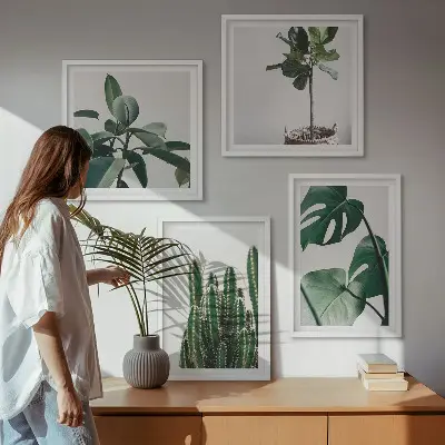 De esthetiek van tropische planten meerluik in lijst