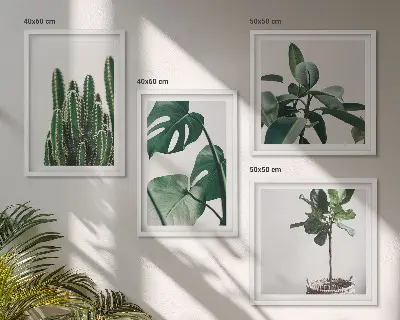 De esthetiek van tropische planten meerluik in lijst