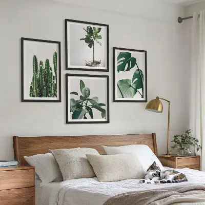 De esthetiek van tropische planten meerluik in lijst