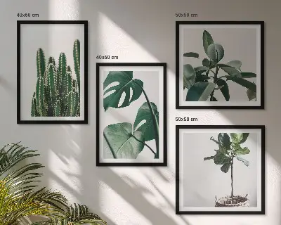 De esthetiek van tropische planten meerluik in lijst
