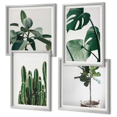 De esthetiek van tropische planten meerluik in lijst
