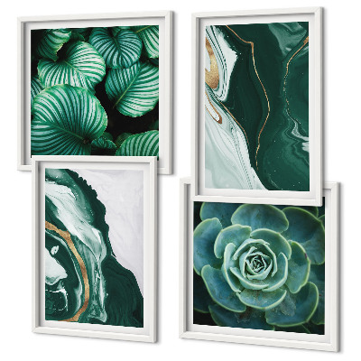 Set van posters met lijst Abstracte patronen van vetplantbladeren