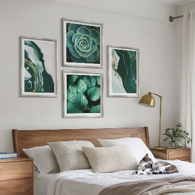 Set van posters met lijst Abstracte patronen van vetplantbladeren