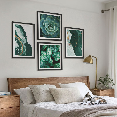 Set van posters met lijst Abstracte patronen van vetplantbladeren