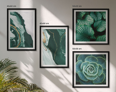 Set van posters met lijst Abstracte patronen van vetplantbladeren