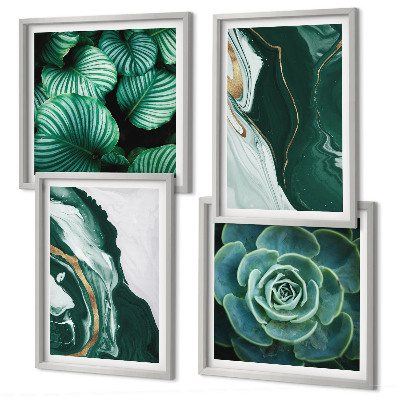 Set van posters met lijst Abstracte patronen van vetplantbladeren