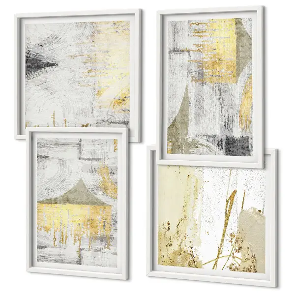 Abstracte minimalistische patronen meerluik in lijst