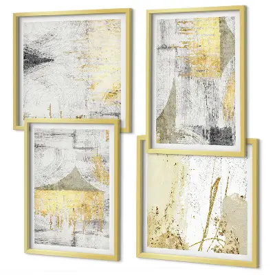 Abstracte minimalistische patronen meerluik in lijst