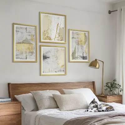 Abstracte minimalistische patronen meerluik in lijst