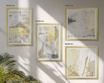 Abstracte minimalistische patronen meerluik in lijst