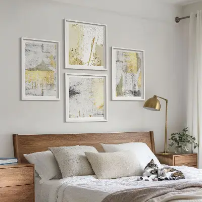 Abstracte minimalistische patronen meerluik in lijst