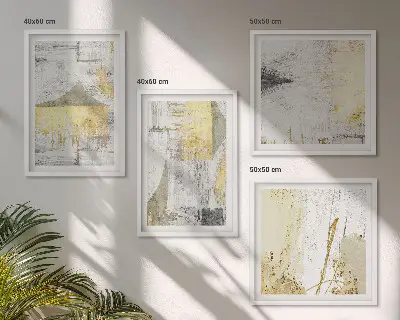 Abstracte minimalistische patronen meerluik in lijst
