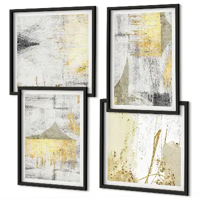 Abstracte minimalistische patronen meerluik in lijst