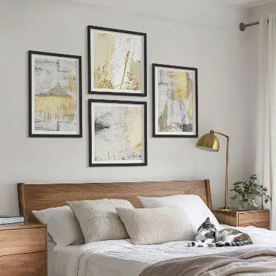 Abstracte minimalistische patronen meerluik in lijst
