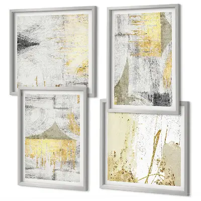 Abstracte minimalistische patronen meerluik in lijst