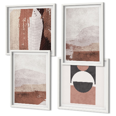 Set van posters met lijst Abstracte bruine patronen