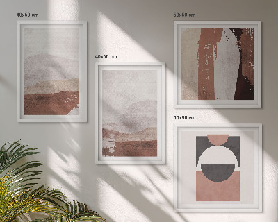 Set van posters met lijst Abstracte bruine patronen