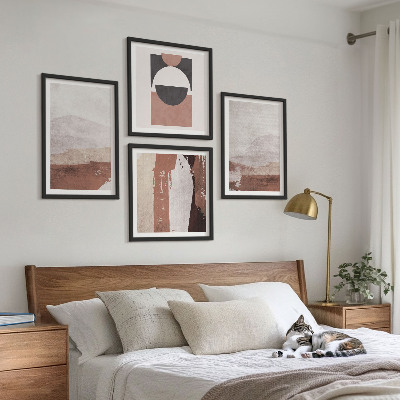 Set van posters met lijst Abstracte bruine patronen