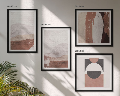 Set van posters met lijst Abstracte bruine patronen