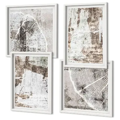Meerluik in lijst Abstracte patronen witbruin