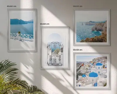 Zee-architectuur van Griekenland set van posters inclusief lijst