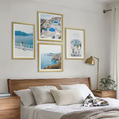 Zee-architectuur van Griekenland set van posters inclusief lijst