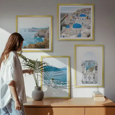 Zee-architectuur van Griekenland set van posters inclusief lijst