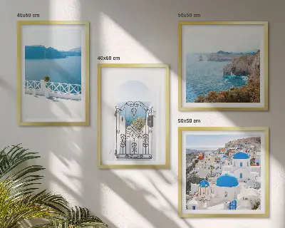 Zee-architectuur van Griekenland set van posters inclusief lijst