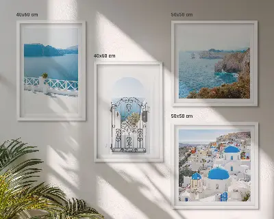 Zee-architectuur van Griekenland set van posters inclusief lijst